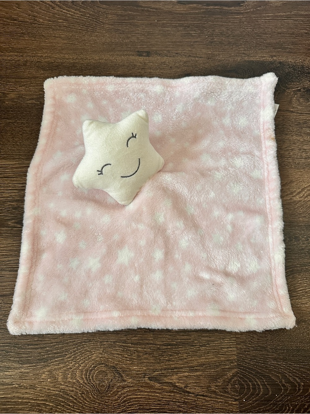 Hudson Baby Pink White Star Security Blanket Lovey HB Plush